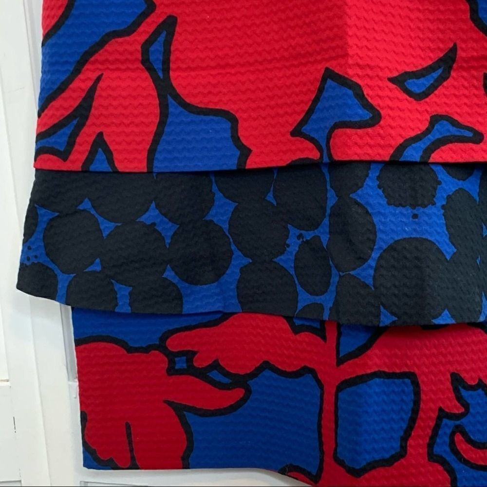 Moschino Cheap Chic Red Blue Pattern Ruffle Skirt - Picture 3 of 6